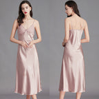 Women’s Silk Long Nightgown - Summer Sleepwear SQ311