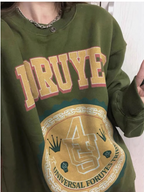 American Style Fleece Sweater in Avocado Green