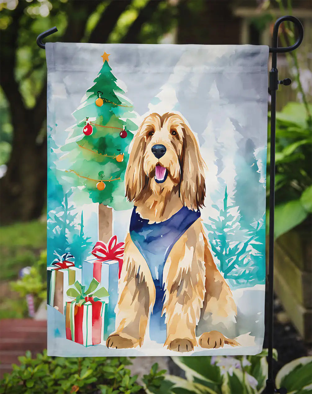 Otterhound Christmas Garden Flag