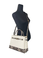 Michael Kors Reed Large Snake Skin Belted Satchel