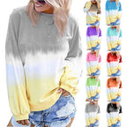 Women's Long Sleeve Rainbow Gradient Sweatshirt | Streetwear