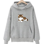 Cute Cat Graphic Hooded Sweatshirt for Men and Women | Streetwear