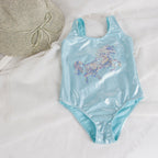 Girls' Sequin Unicorn One-Piece Swimsuit