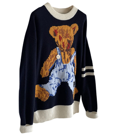 Hong Kong Style Cartoon Sweater for Men (Autumn/Winter)