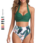 New High-Waisted Printed Bikini Swimwear for Wholesale