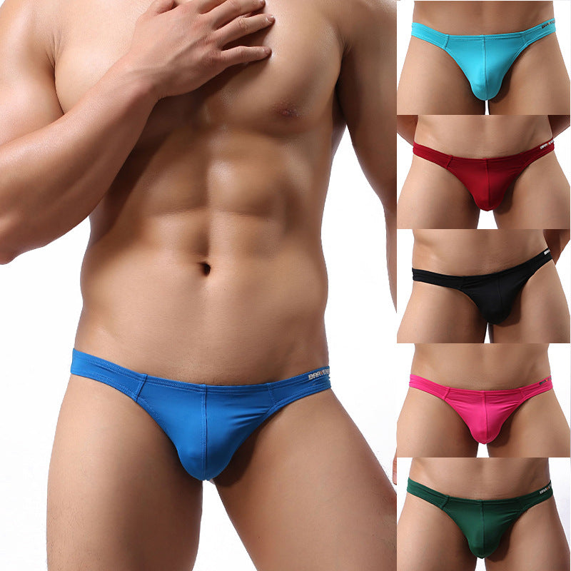 Men's Ice Silk Low-Rise Thong Underwear