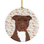 Pit Bull Chocolate Christmas Ceramic Ornament