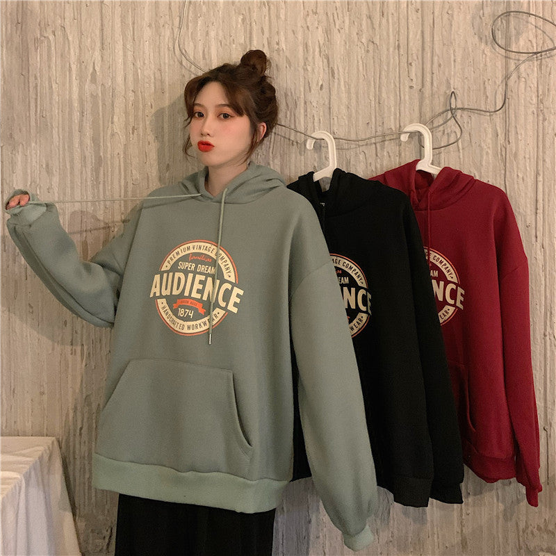 Harajuku Style Women's Letter Print Hooded Sweatshirt | Streetwear