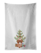 Poodle Toy Red Christmas Kitchen Towel Set of 2