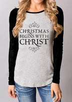 Christmas Reindeer Head Graphic Long Sleeve T-Shirt | Streetwear