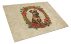 Border Terrier Christmas Flowers Glass Cutting Board