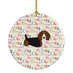 Beagle Merry Christmas Ceramic Ornament