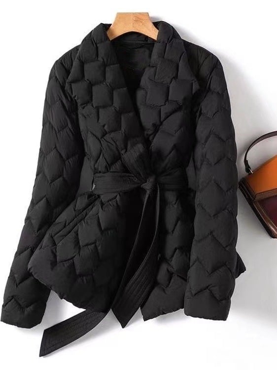 Lightweight Down Jacket with Water Ripple Design