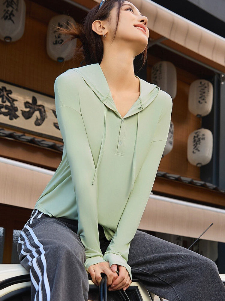 Quick-drying Nude UV Protection Sports Hoodie for Running | Streetwear