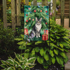 German Rex Cat By the Christmas Tree Garden Flag