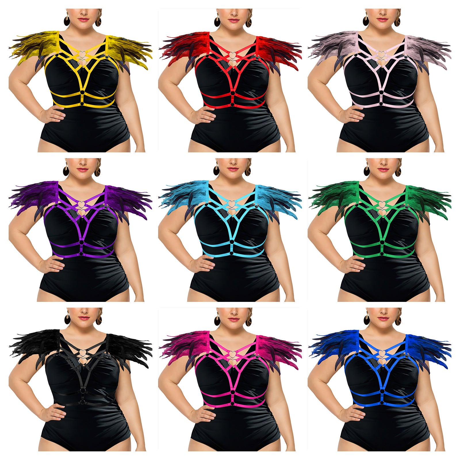 Feather Wing Strappy Cage Body Harness
