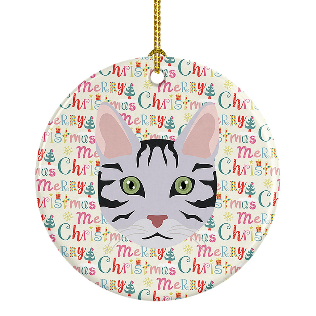 Serengeti Cat Christmas Ceramic Ornament