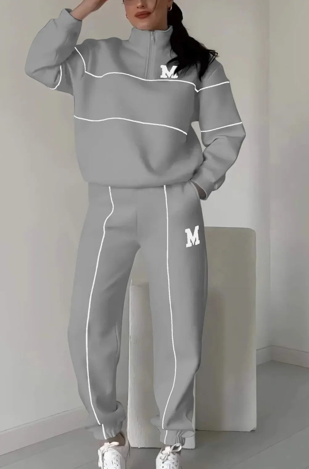 Hoodless Pullover Sweatshirt Sets | Streetwear