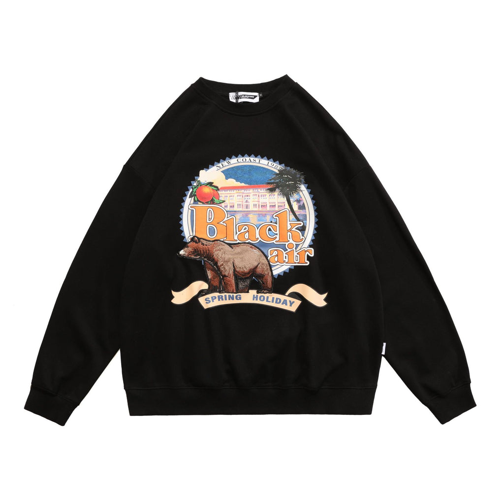 Retro 3D Bear Embroidered Long Sleeve Sweatshirt | Streetwear