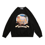 Retro 3D Bear Embroidered Long Sleeve Sweatshirt | Streetwear