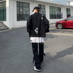 Hip-Hop Loose Embroidered Denim Jacket for Men
