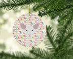 Oriental Longhair Cat Christmas Ceramic Ornament