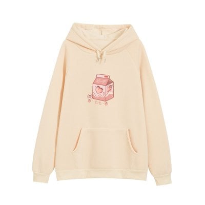 Pink Milk Carton Loose-fitting Comfortable Hoodie | Streetwear
