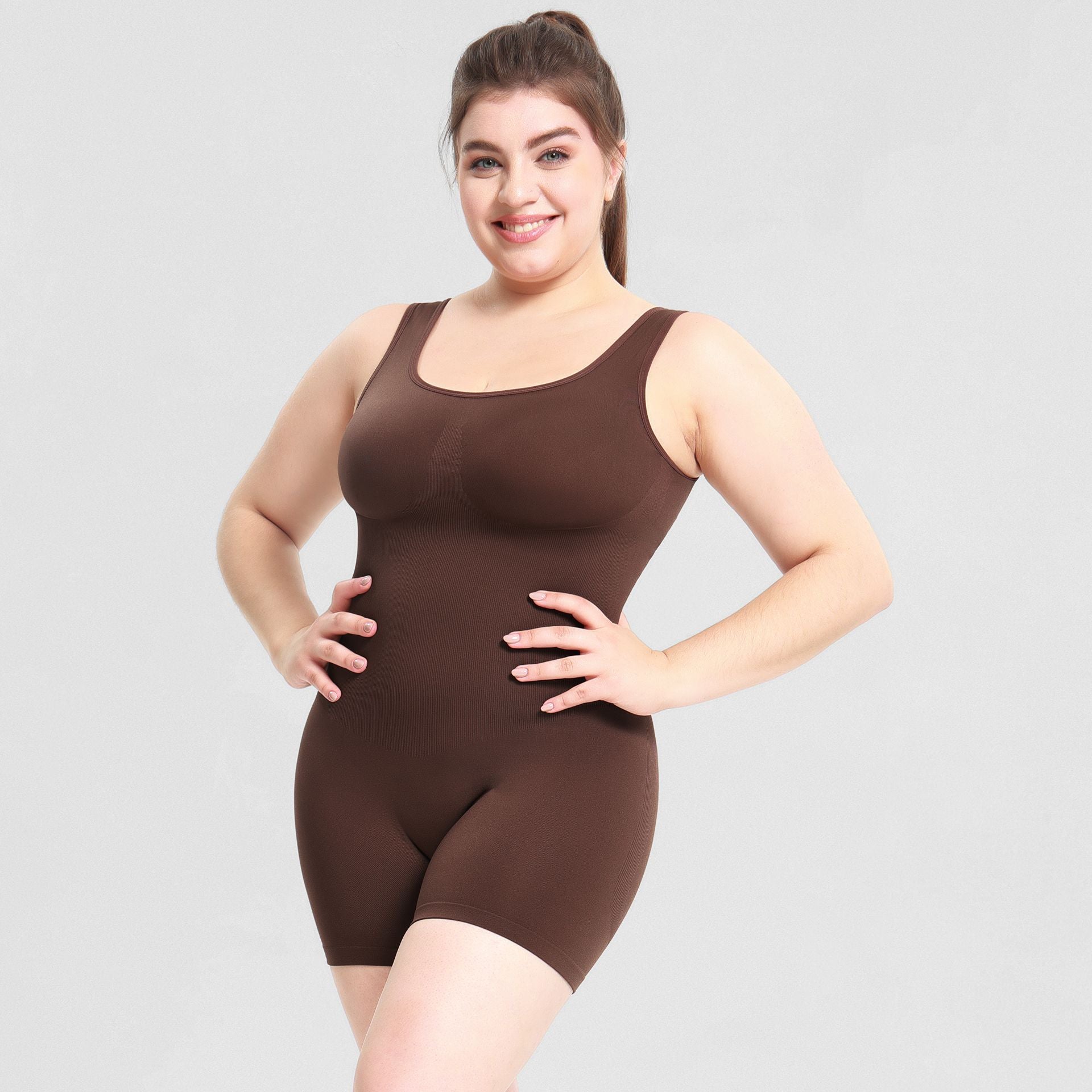 Plus Size Women's Sports Bodysuit with Waist Control
