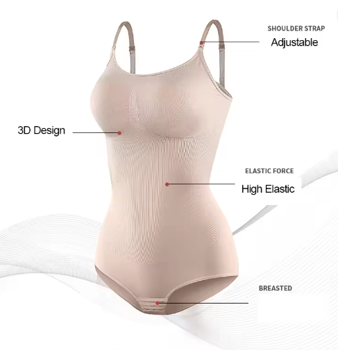 Sheer Mesh Open-Crotch Shaping Bodysuit