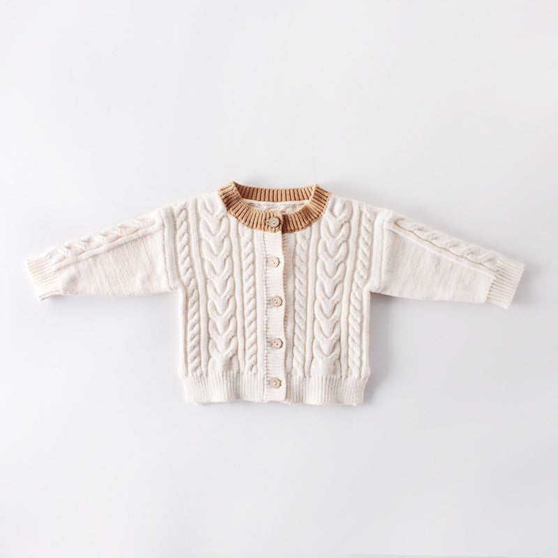 Winter Plus Velvet Knitted Twist Sweater for Kids
