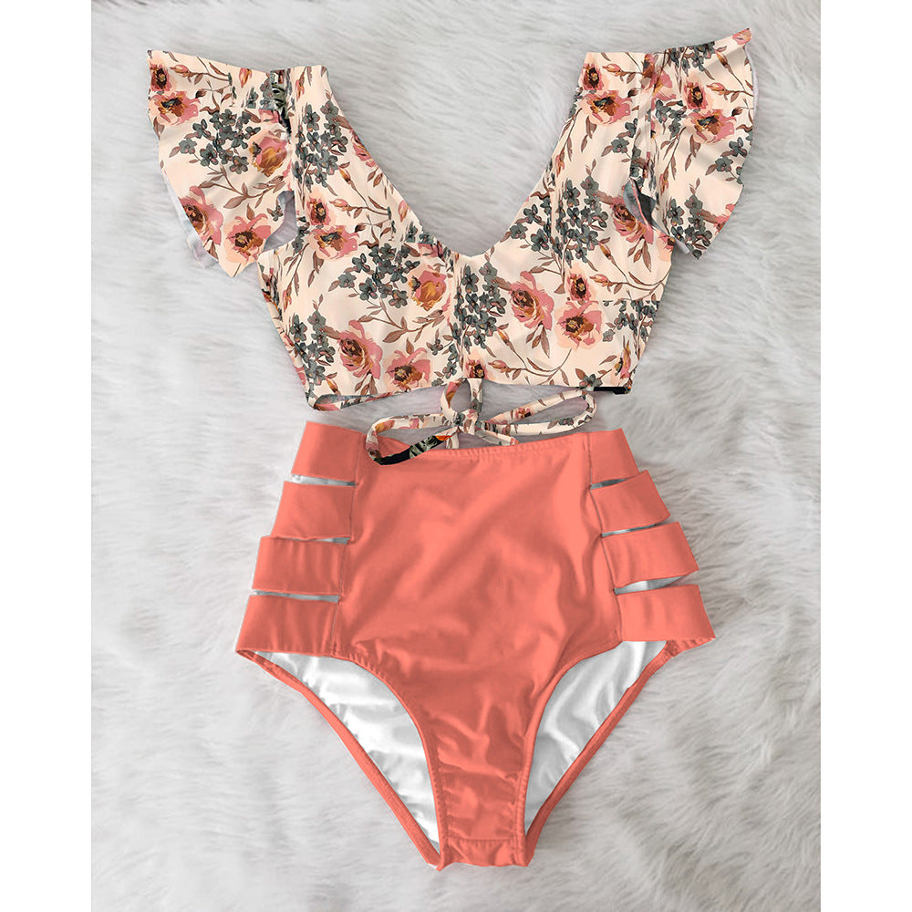 2024 New Ruffled High-Waisted Bikini Swimsuit