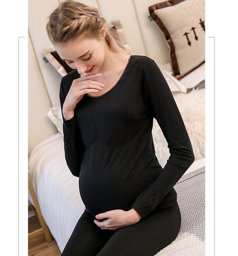 Seamless Thermal Underwear Set for Pregnant Women
