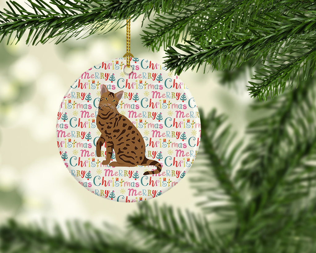 Ocicat #2 Cat Christmas Ceramic Ornament