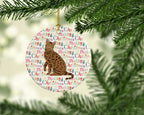 Ocicat #2 Cat Christmas Ceramic Ornament