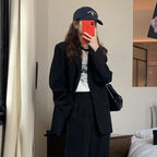 Women's Brown Suit Jacket - Korean Style Design