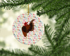 Malaysian Serama Chicken Christmas Ceramic Ornament