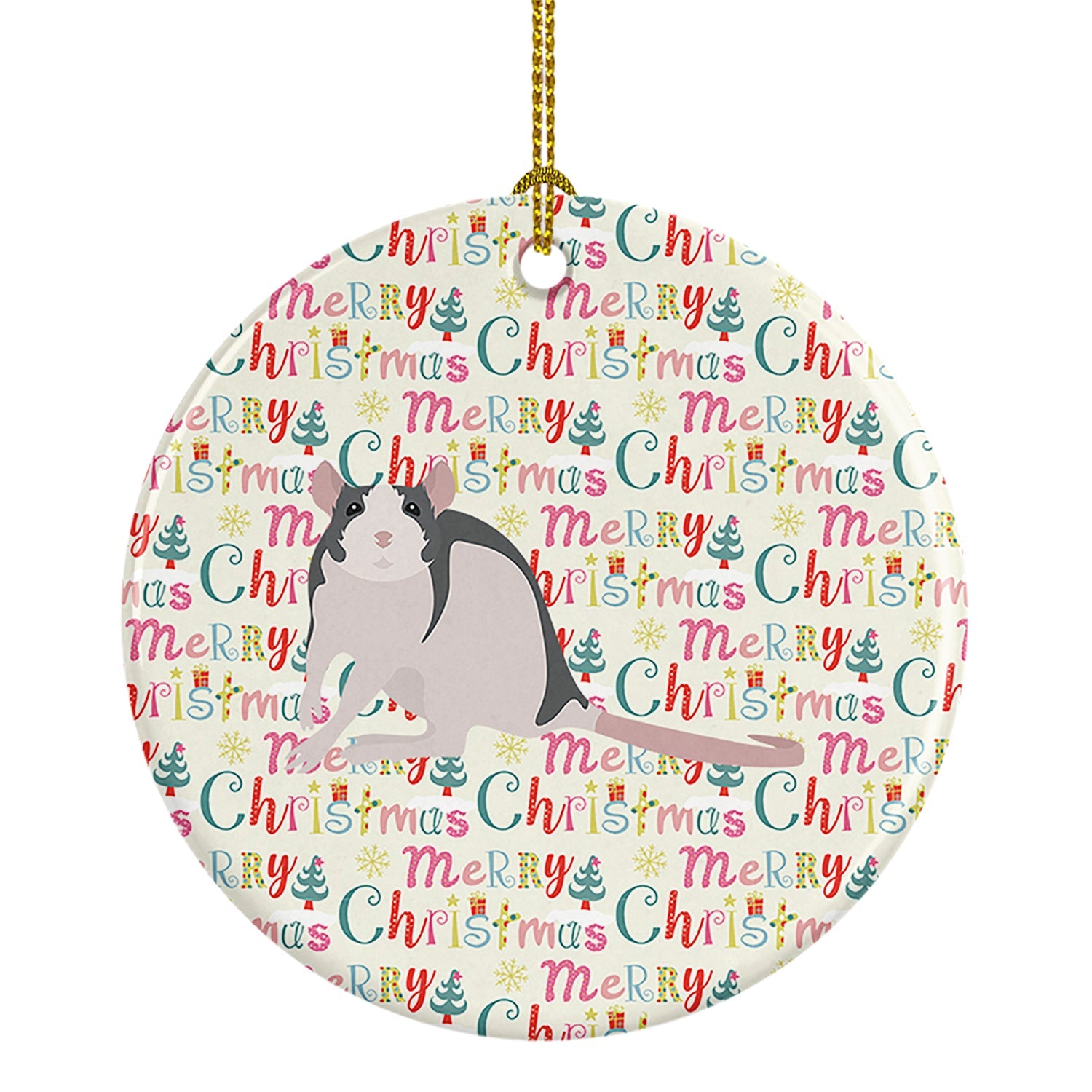 Husky Rat Christmas Ceramic Ornament