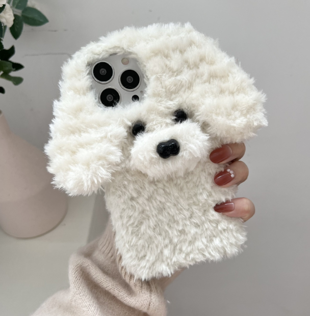 3D Teddy Dog Plush Phone Case for iPhone 11