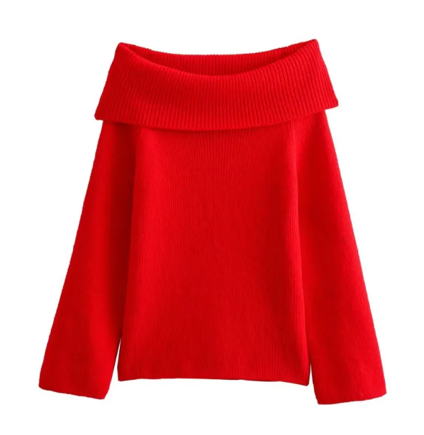 Off Shoulder Pullover Sweater for Women | Streetwear