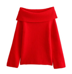 Off Shoulder Pullover Sweater for Women | Streetwear