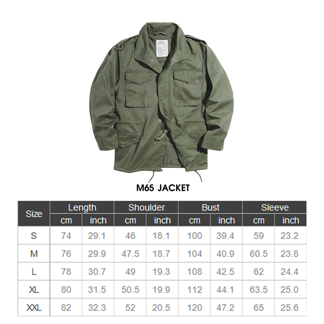 Maden M65 Oversize Army Green Denim Jacket for Men