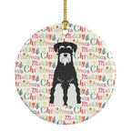 Merry Christmas Standard Schnauzer Salt and Pepper Ceramic Ornament