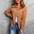 Corduroy Pocket Button Casual Jacket Shirt