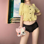Silky Jacquard Lace Mid Waist Panties for Kittens