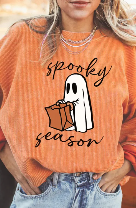 Halloween Pumpkin Head Sweater Women's Loose Round Neck Pullover | Streetwear
