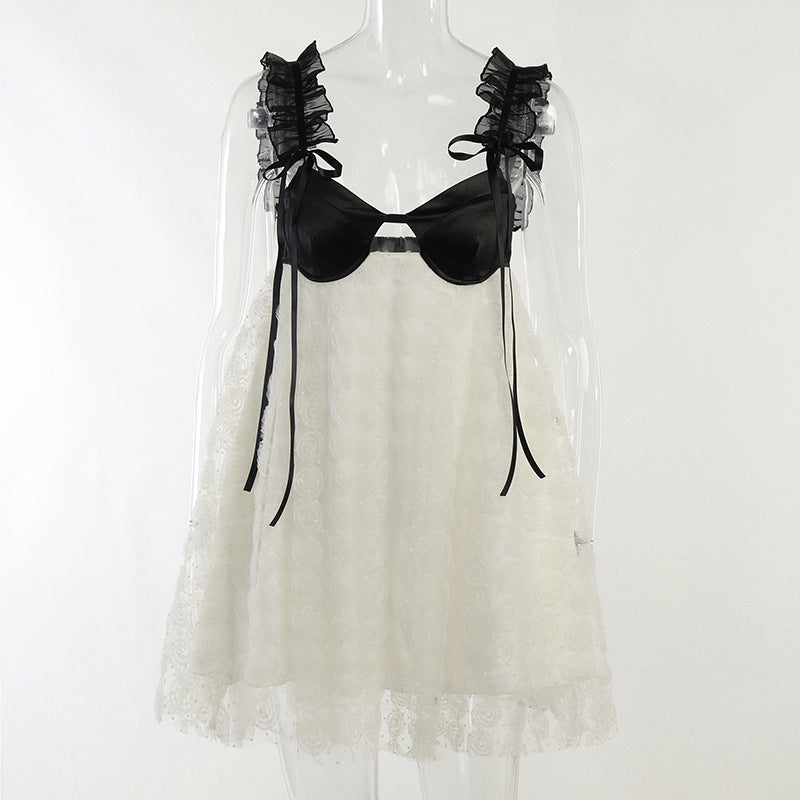 Lace Babydoll Nightie with Satin Underwire Cups