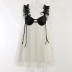 Lace Babydoll Nightie with Satin Underwire Cups