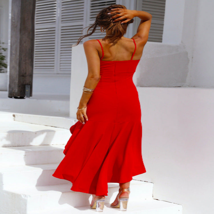 New Stylish Long Ruffled Off-Shoulder Maxi Dress