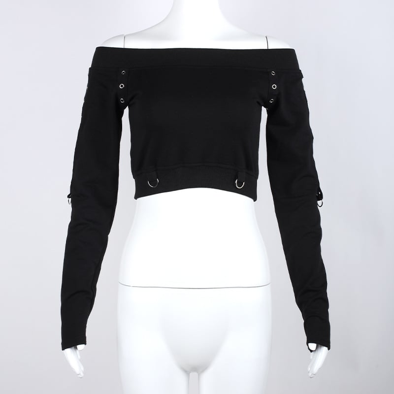Slim Fit Off-Neck Solid Color Women's Sweater