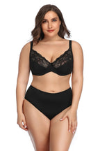 Plus Size Lace Bra Set with Underwire for Women